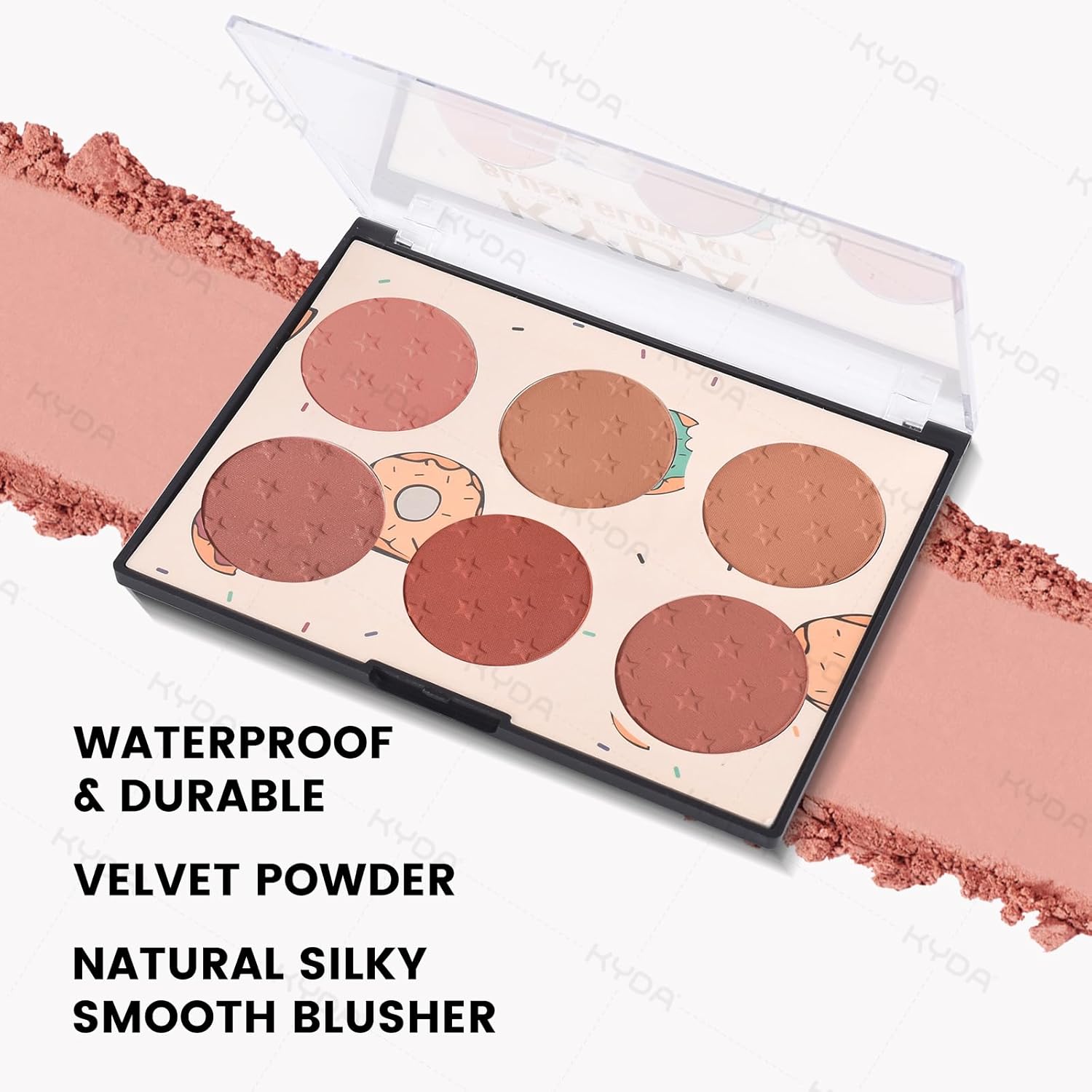 Kyda 8 Colors Face Blush Palette, Natural Matte Blush Palette, Smooth Blendable Powder, Multiuse Blusher Makeup With Contour And Highlighter : Beauty & Personal Care