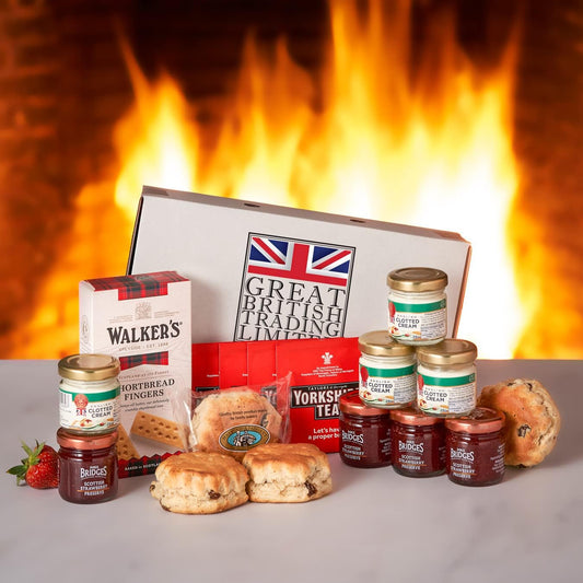 Great British Trading Large Afternoon Tea Luxury Gift Hamper with Scones, Strawberry Jam, Clotted Cream, Tea Bags and Shortbread. : Amazon.co.uk: Grocery