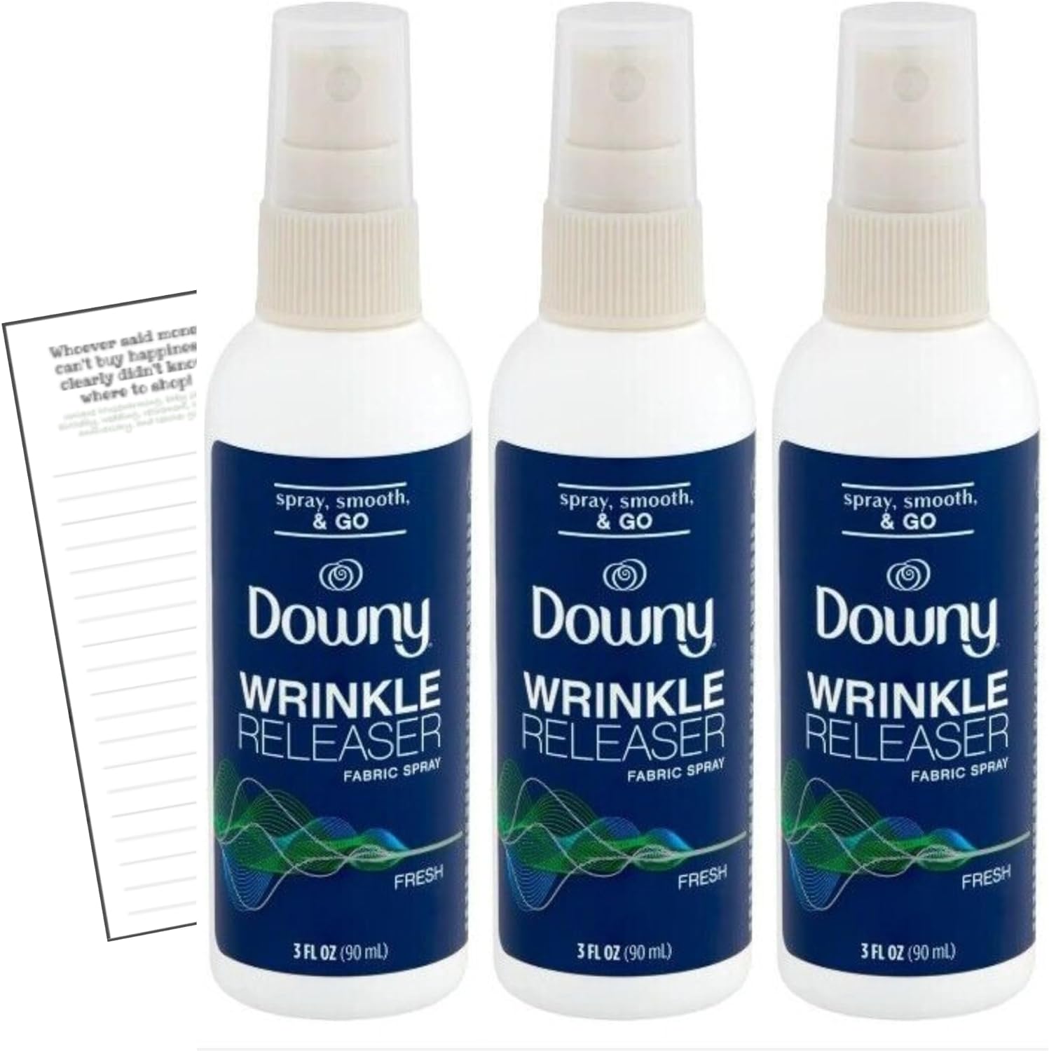 Bundle of Downy Wrinkle Releaser, 3oz Travel Size, Light Fresh Scent (3 Pack-Packaging May Vary) by Downy with Convenient Magnetic Shopping List by Harper & Ivy Designs : Health & Household