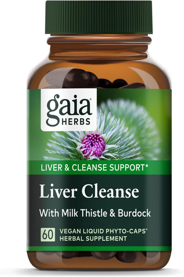 Gaia Herbs Liver Cleanse - Liver Health Support Herbal Supplement With Milk Thistle, Burdock, Turmeric Curcumin, Dandelion, And More - 60 Vegan Liquid Phyto-Caps (30 Servings)