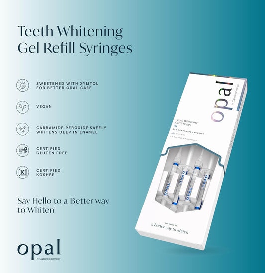 Opal by Opalescence 35% Home Teeth Whitening Gel - Refill Syringes - (1 Packs / 4 Syringes) - Carbamide Peroxide Deluxe Tooth Whitening Kit - Made by Ultradent Products - 5773-1