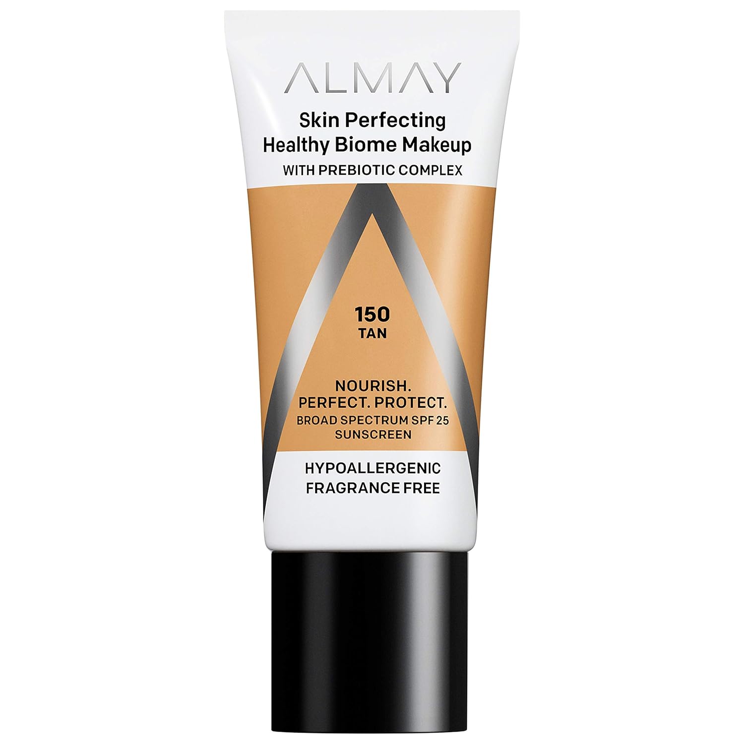 Almay Skin Perfecting Healthy Biome Foundation Makeup With Prebiotic Complex Spf 25, Hypoallergenic, -Fragrance Free, 150 Tan, 1 Fl. Oz