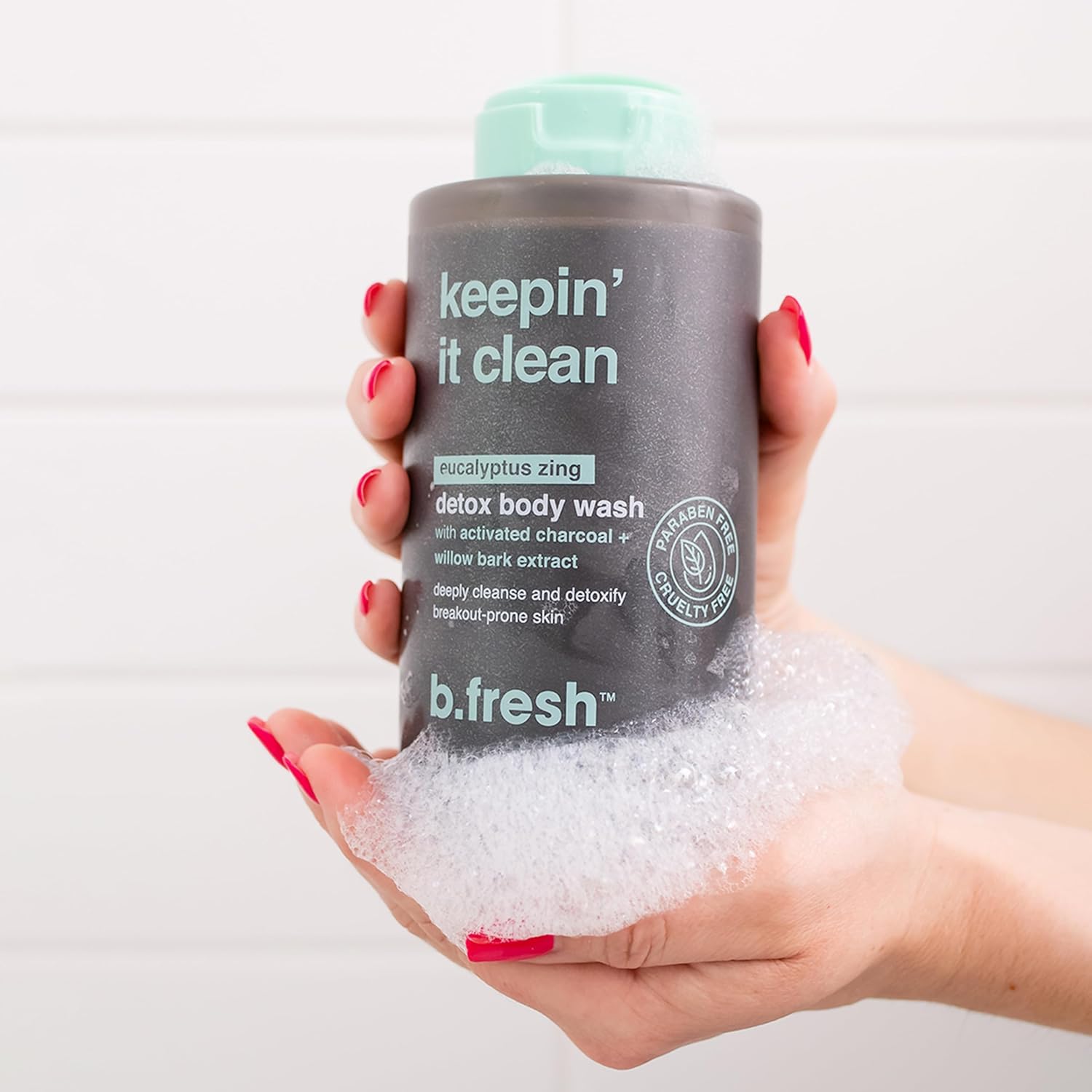 B.TAN b.fresh Eucalyptus Body Wash | Keepin' It Clean - Deep Cleansing Detox Body Wash w/Activated Charcoal, Cruelty Free, Paraben Free, Skin Loving Ingredients, 16 Fl Oz : Beauty & Personal Care