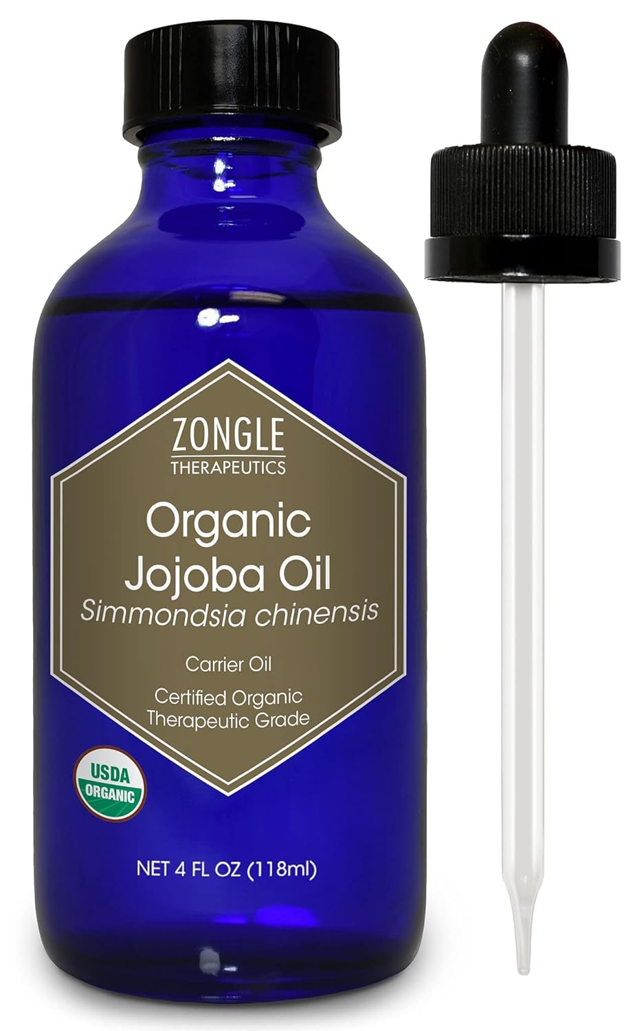 Organic Jojoba Oil By Zongle, 4 Oz – 100% Pure Usda Certified, Therapeutic Grade