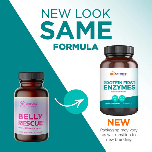 Reignite Wellness By Jj Virgin | Protein First Enzymes | Betaine Hci With Pepsin & Enzyme Supplement | Support For Gut Health, Digestion, Occasional Bloating & Gas | 60 Capsules