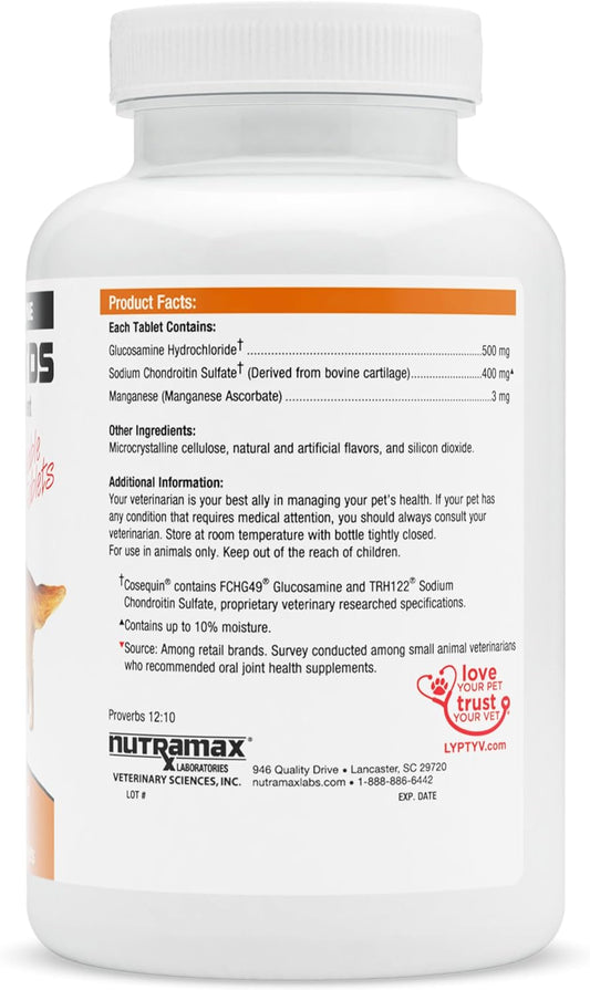 Nutramax Cosequin DS Joint Health Supplement for Dogs - With Glucosamine and Chondroitin, 250 Chewable Tablets