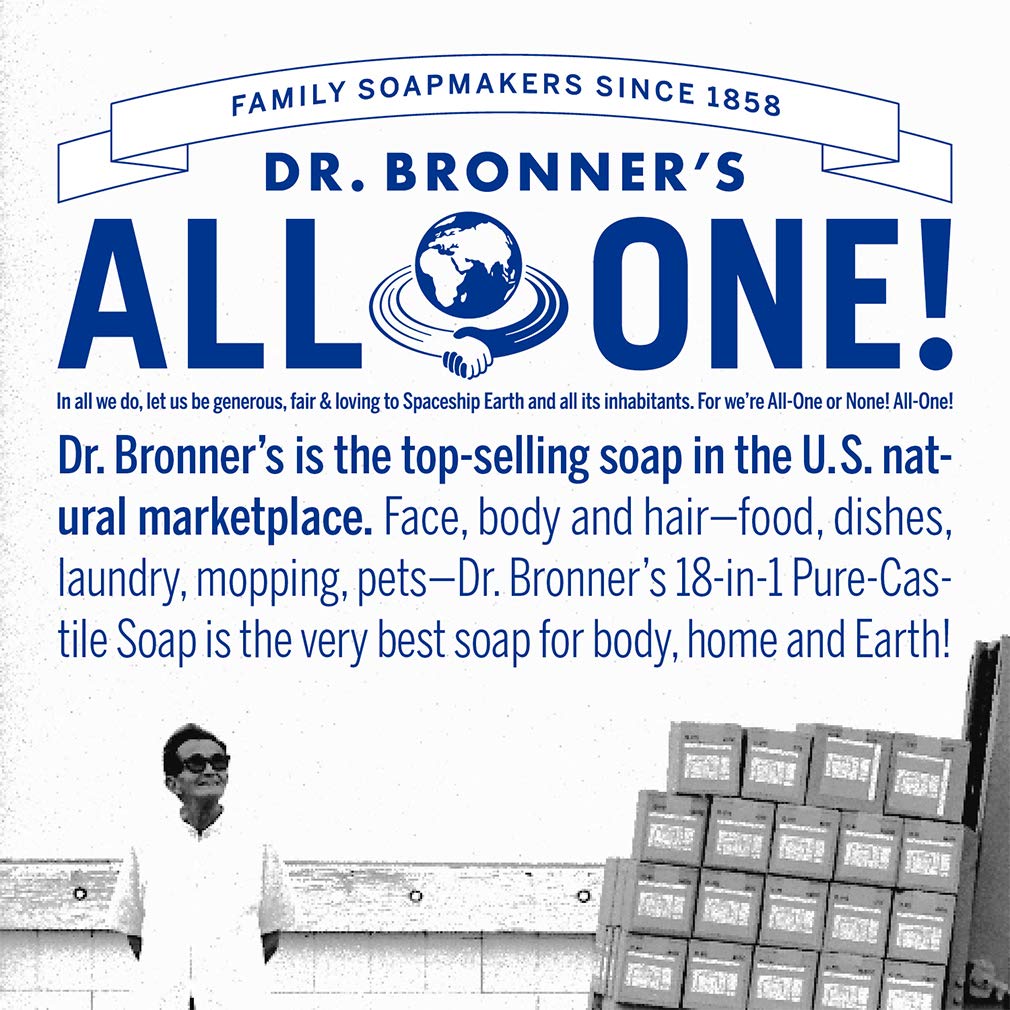 Dr. Bronner’s - Organic Sugar Soap (Peppermint, 64 Ounce) - Made with Organic Oils, Sugar and Shikakai Powder, 4-in-1 Uses: Hands, Body, Face and Hair, Cleanses, Moisturizes and Nourishes, Vegan : Beauty & Personal Care