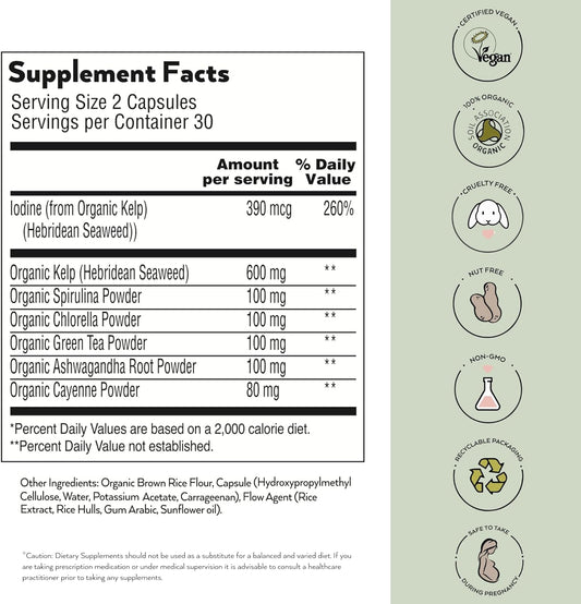 Simone Thomas Wellness Super Greens Hair, Skin & Immune System Supplements | Organic Supplements | Supplement With Vitamins For Hair, Digestion, And Immune System (60 Capsules)