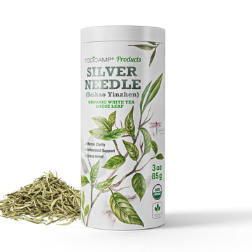 Todicamp White Tea Organic Silver Needle Tea - 3 Oz Of Premium Silver Needle White Tea - Rich In Antioxidants Organic White Tea Loose Leaf White Tea Leaves