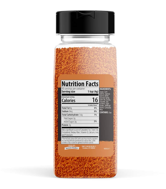 Birch & Meadow Orange Sprinkles, 12.8 Oz, Decorative & Fun, Crunchy Texture