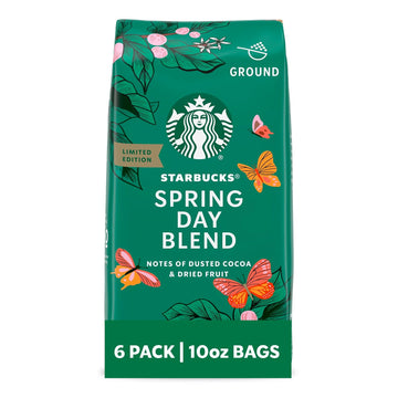 Starbucks Ground Coffee, Medium Roast Coffee, Spring Day Blend, 100% Arabica, Limited Edition, 6 Bags (10 Oz Each)