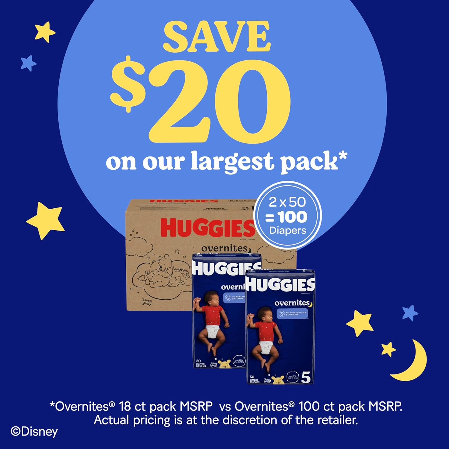 Huggies Overnites Size 7 Overnight Diapers (41+ Lbs), 36 Ct : Baby