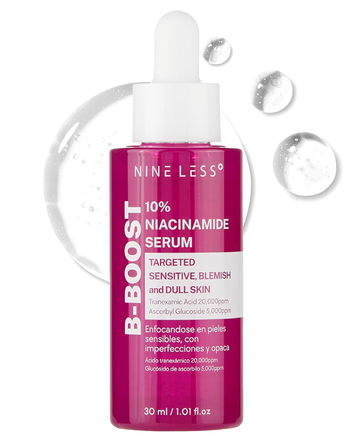 B-Boost 10% Niacinamide Serum – Korean Face Serum For Even Skin Tone – Tranexamic Acid & Glutathione – Revitalize Complexion, 1.01 Fl.Oz