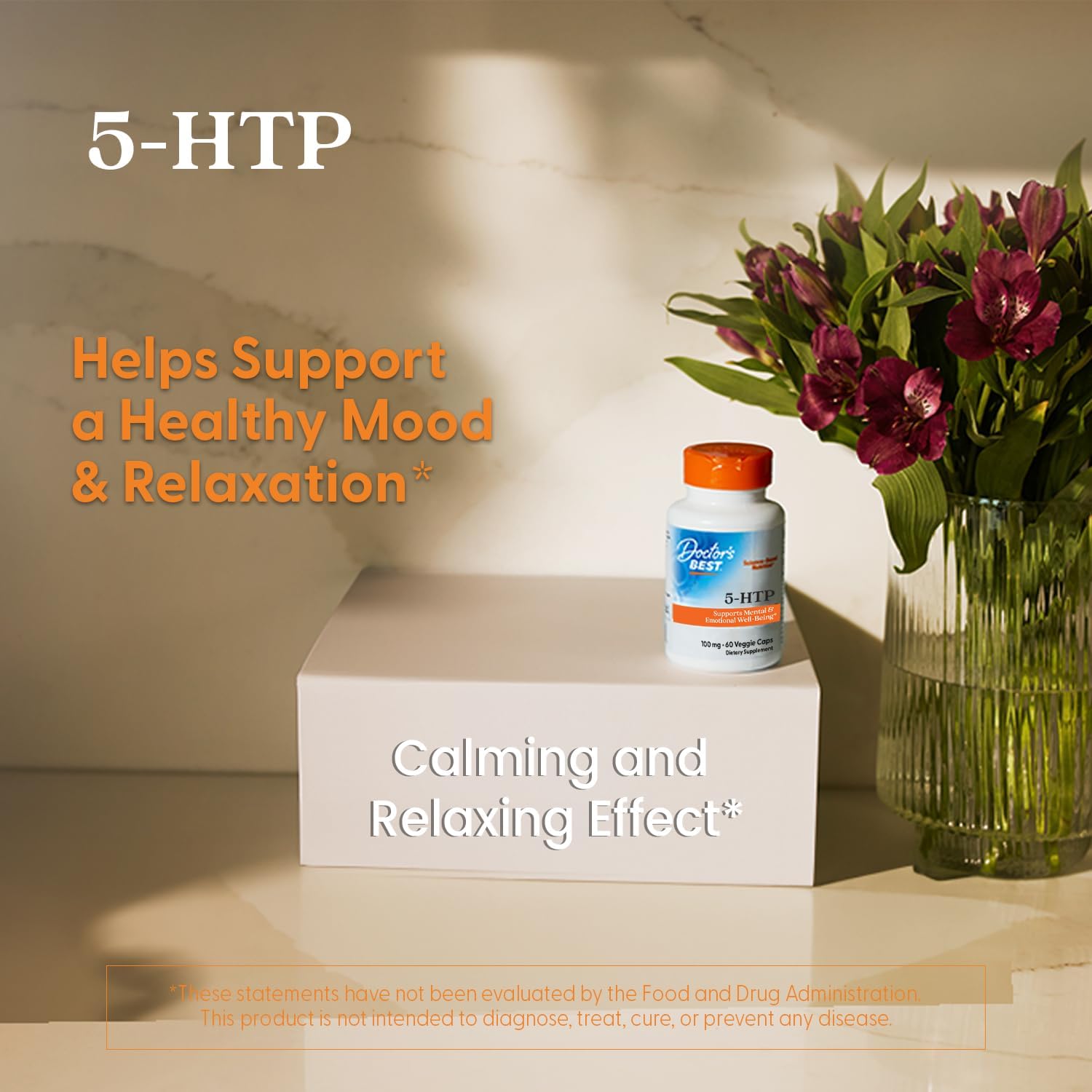 Doctors Best 5-Htp, Supports Mental & Emotional Well-Being, Non-Gmo, Gluten Free, Soy Free, Vegan 60 Veggie Caps : Health & Household