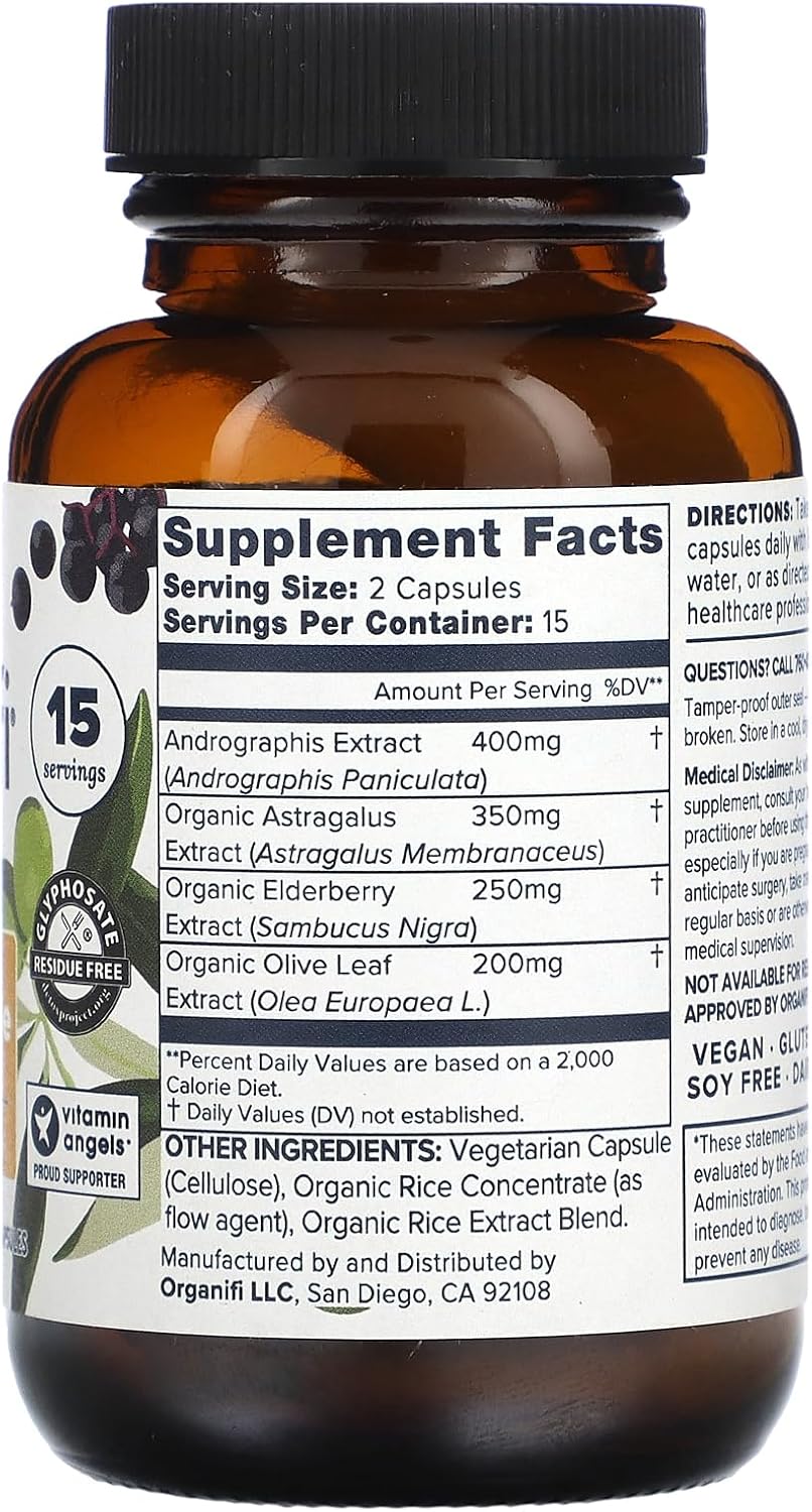 Buy Organifi - Critical Immune - Superfood Immune Support Blend - 30 Capsules - Powerful Blend Of Elderberry, Andrographis, Astragalus And Olive Leaf Extract - Rich In Vitamin C And Antioxidants On  Free Shipping On Qualified Orders