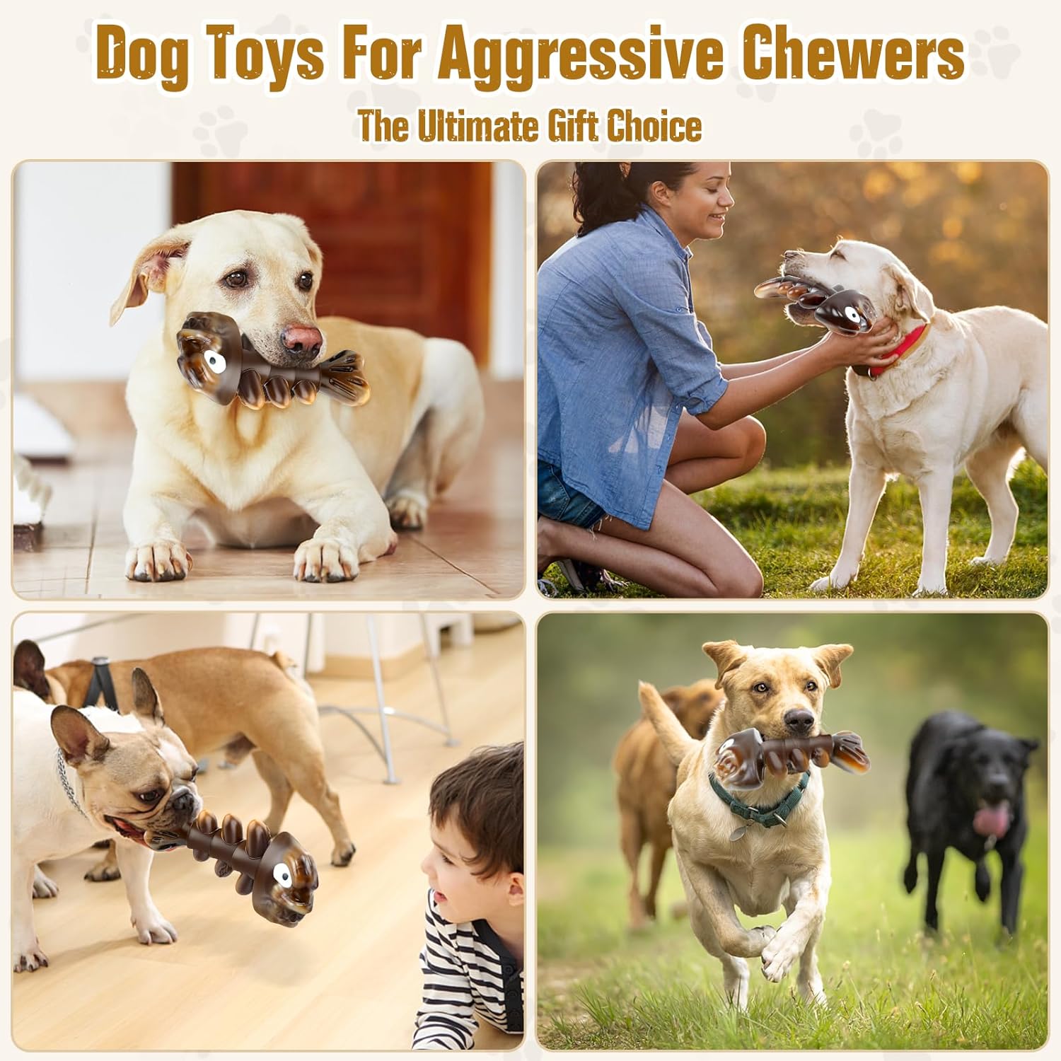WOWBALA Aggressive Chew Toys Large: Indestructible Tough Dog Toy for Large Dogs, Milk Flavor - Dog Chew Toy for Medium, Large Aggressive Chewers : Pet Supplies