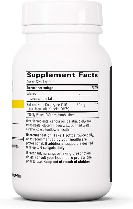 Integrative Therapeutics Ubqh 50 Mg - Patented Stabilized Reduced Ubiquinol And Coq10 - Support Cellular Energy And General Health - Gluten Free - Dairy Free - 60 Softgels