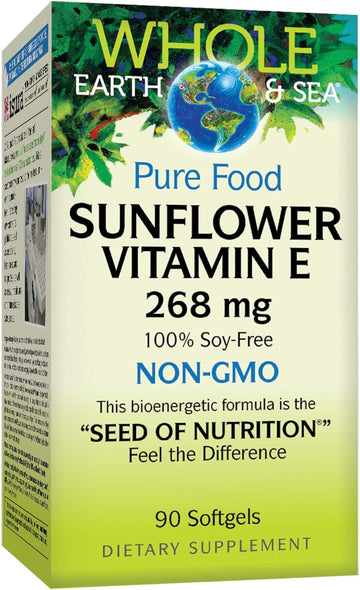 Whole Earth & Sea From Natural Factors, Sunflower Vitamin E, Whole Food Supplement