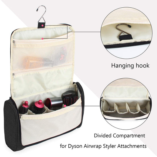 Teamoy Travel Storage Bag Compatible With Dyson Airwrap Styler, Portable Travel Organizer For Airwrap Styler And Attachments, Black
