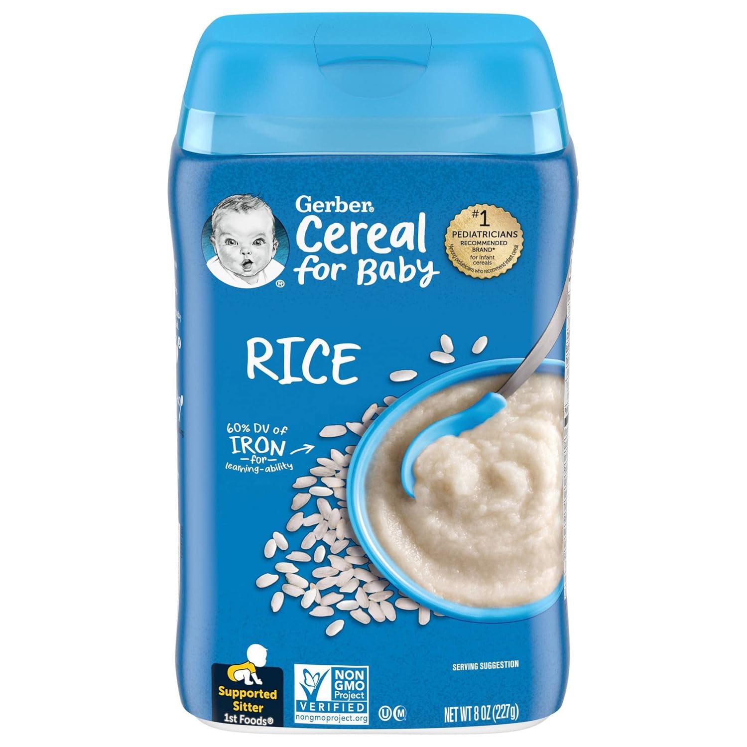 Gerber 1St Foods Cereal For Baby Baby Cereal, Rice, 8 Oz Canister