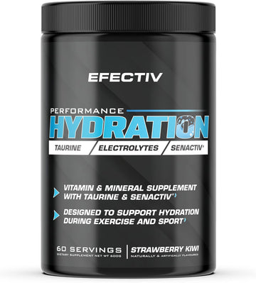 Efectiv Performance Hydration - Electrolytes Powder 600G - Lemon & Lime - Premium Electrolyte Supplement With Added Senactiv & Taurine - Made In The Uk - Vegan (60 Servings)