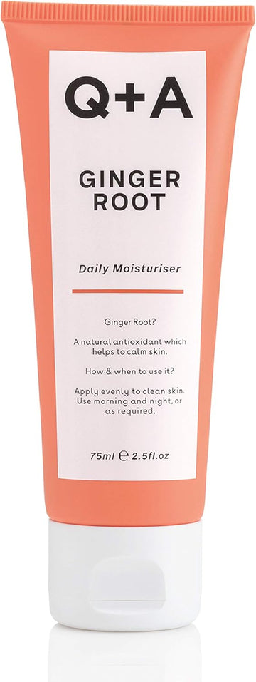 Q+A Ginger Root Daily Moisturiser. A Calming Face Moisturiser Packed With Antioxidants. 75Ml/2.5Fl.Oz
