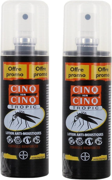 Cinq Sur Cinq – Mosquitoes Protection Tropic Spray 100 Ml – Pack Of 2 X 100 Ml
