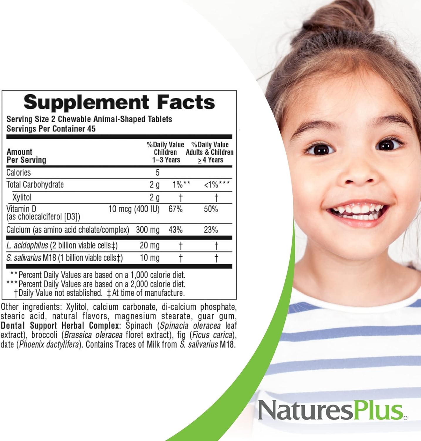 NaturesPlus Animal Parade Tooth Fairy Children's Chewables - Natural Vanilla Flavor - 90 Animal-Shaped Tablets - Dental Health Supplement - Vegetarian, Gluten Free - 45 Servings : Video Games