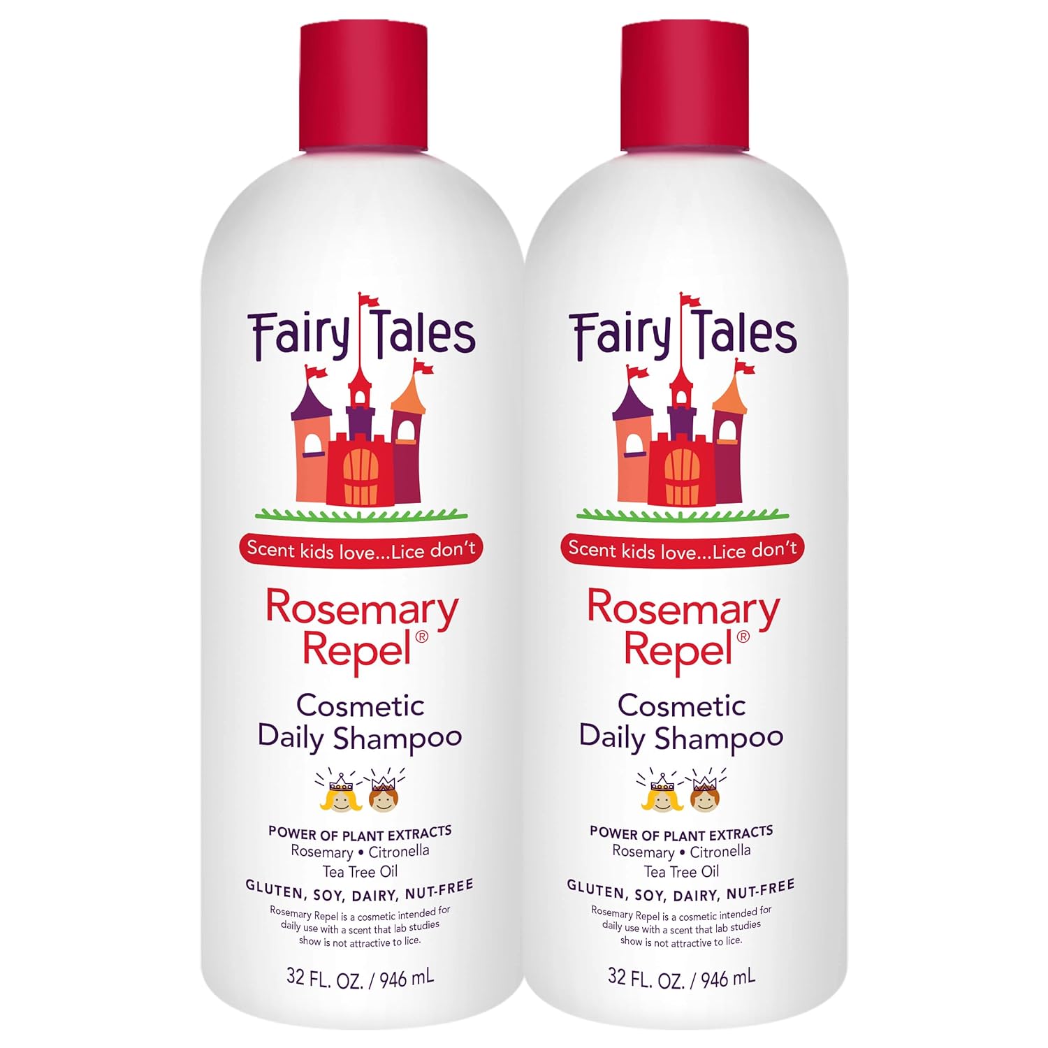 Fairy Tales Rosemary Repel Daily Kids Shampoo– Kids Like The Smell, Lice Do Not, 32 Fl Oz. (Pack Of 2)