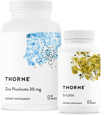 Thorne Wellness Essentials - Zinc & Vitamin D3 Combo For Immune And Bone Support - 60 To 180 Servings