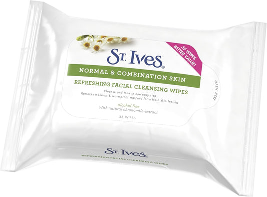 St. Ives Refreshing Face Cleansing Wipes 4 X Pack Of 35 Wipes (140 Wipes)