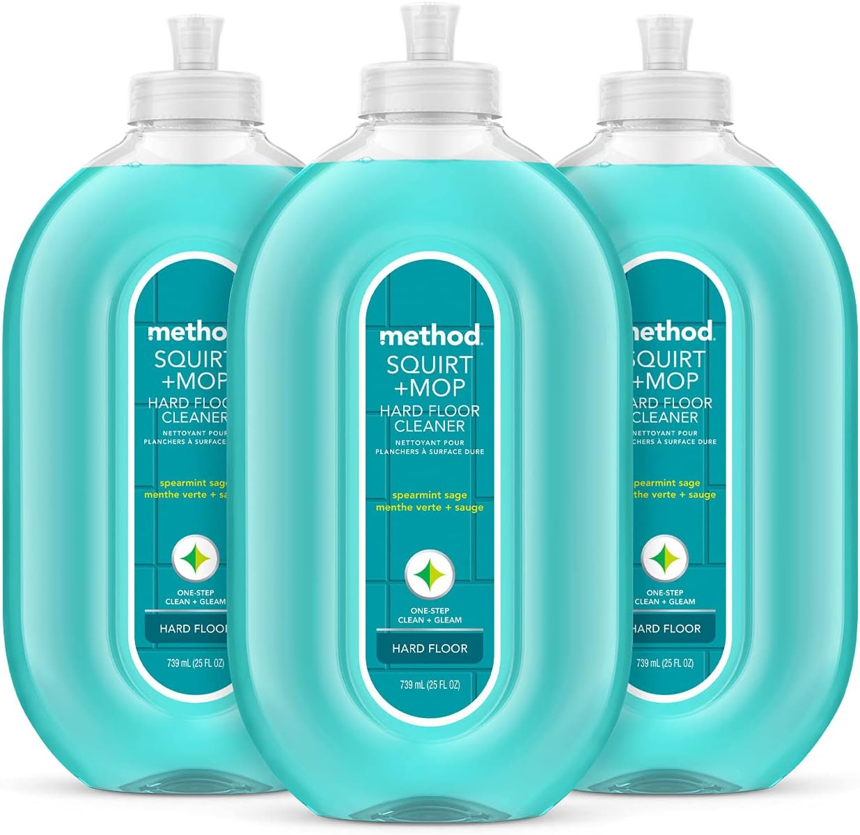 Method Squirt + Mop Hard Floor Cleaner, Spearmint Sage, 25 Ounce, 3 Pack, Packaging May Vary
