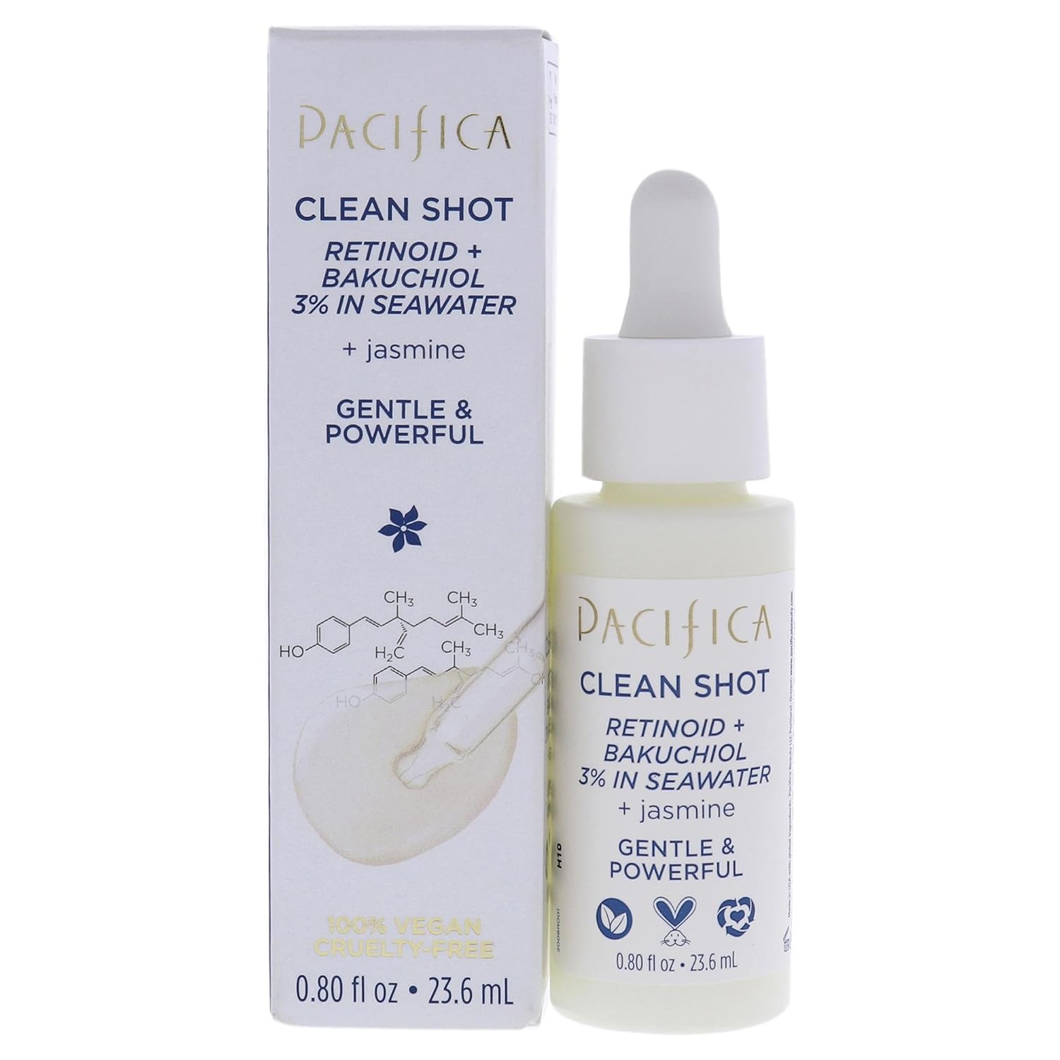 Pacifica Clean Shot Retinoid And Bakuchiol 3 Percent In Seawater Unisex 0.8 Oz