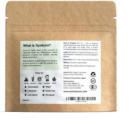 Matcha Moon Organic Premium Ceremonial Grade Matcha Green Tea Powder – Single Origin Gyokuro Tea Leaf Matcha From Kagoshima, Japan – Usda Certified – 40G Pouch