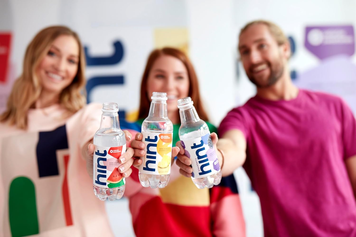 Hint Water White Variety, 3 Bottles Each Of: Watermelon, Blackberry, Blueberry Lemon, And Strawberry Lemon. Flavored Water With Zero Calories, Zero Sugar, And Zero Sweeteners, 16 Fl Oz (Pack Of 12)