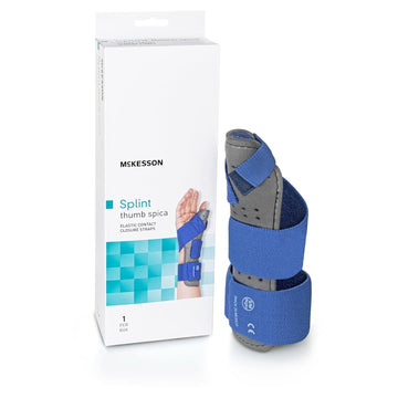 McKesson Splint Thumb Spica for Right Hand, Elastic Contact, Closure Straps, Small/Medium, 1 Count