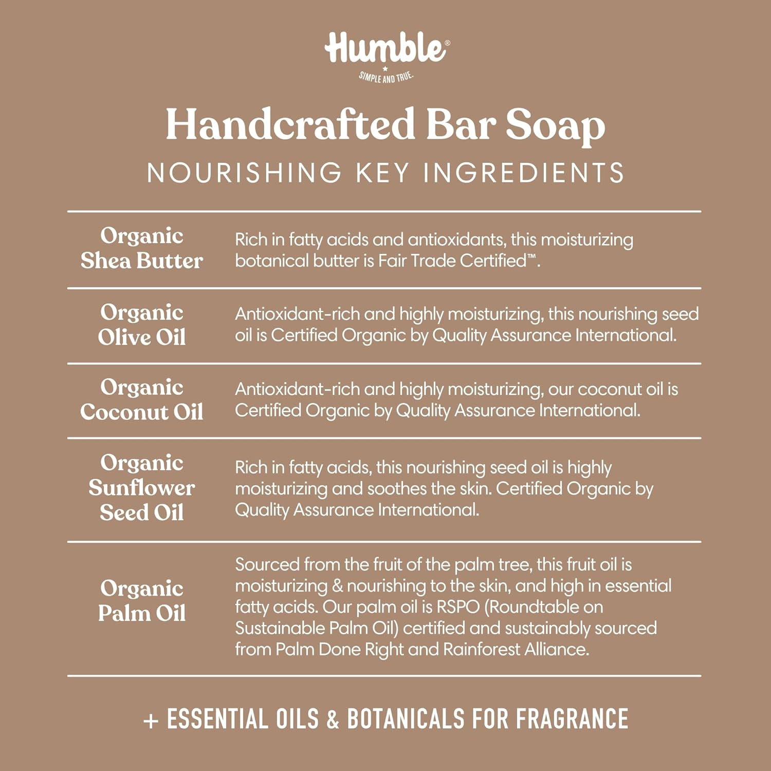 Humble Brands Handcrafted Bar Soap, Organic Cold Processed Soap Bars, Moisturizing Face & Body Cleanser - Simply Unscented : Beauty & Personal Care