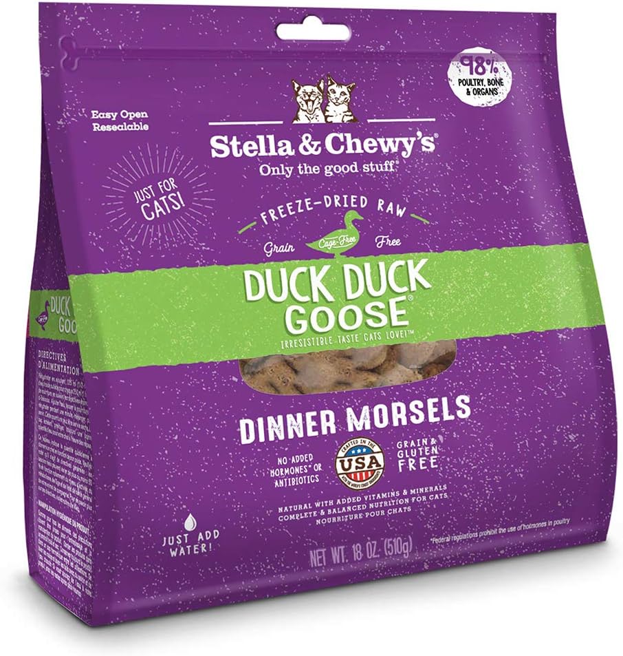 Stella & Chewy'S Freeze-Dried Raw Duck Duck Goose Dinner Morsels Cat Food, 18 Oz. Bag (Cat-Fdd-18)