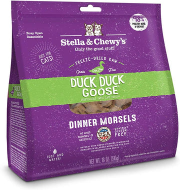 Stella & Chewy'S Freeze-Dried Raw Duck Duck Goose Dinner Morsels Cat Food, 18 Oz. Bag (Cat-Fdd-18)