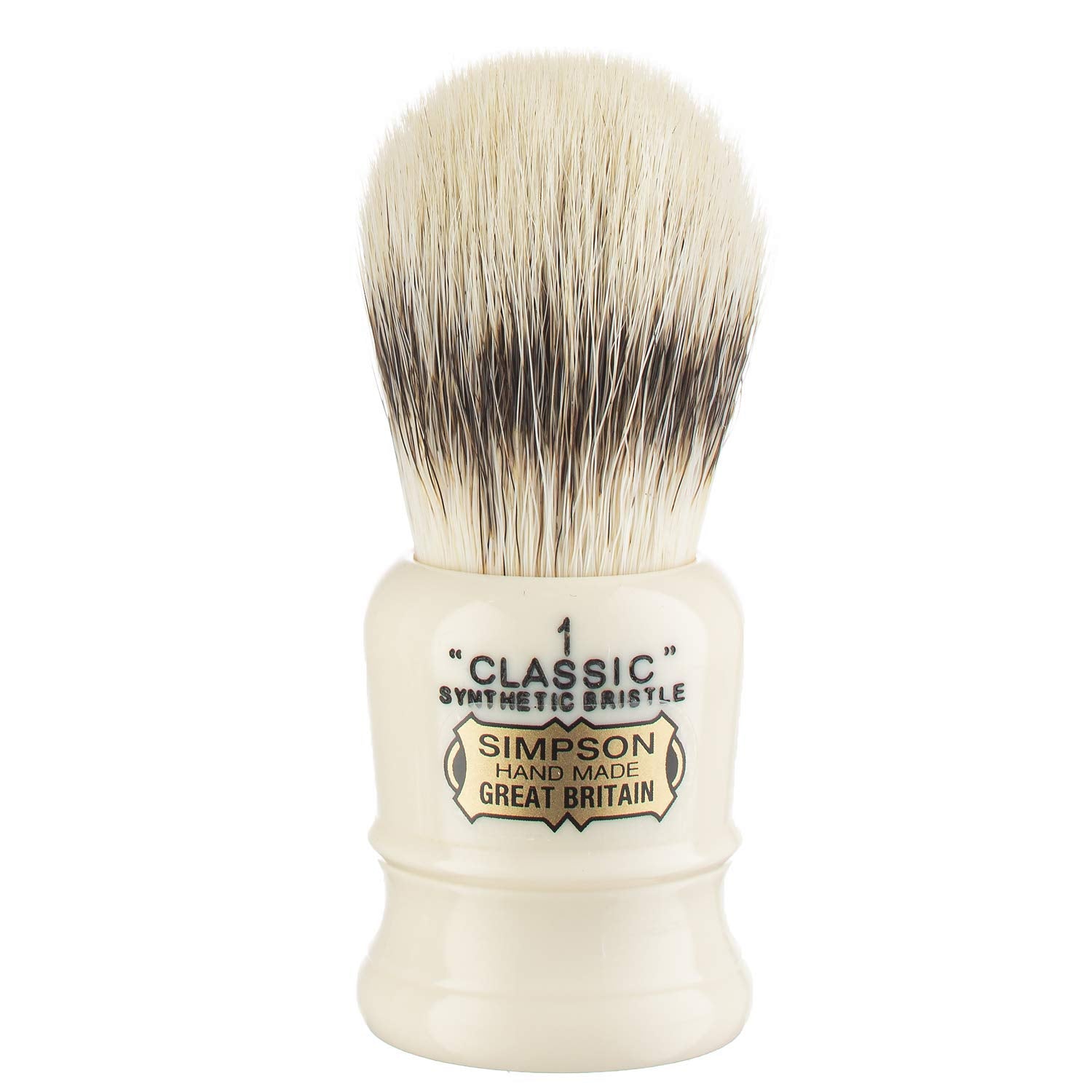 Simpsons Chubby 2 - Ch2 Synthetic Platinum High Density Fibre Faux Handle Ivory Shaving Brush - Simpson Shaving Brushes - Wet Shave Deluxe Thick & Luxurious Lather Handle Dense & Extra Soft Bristles : Beauty & Personal Care