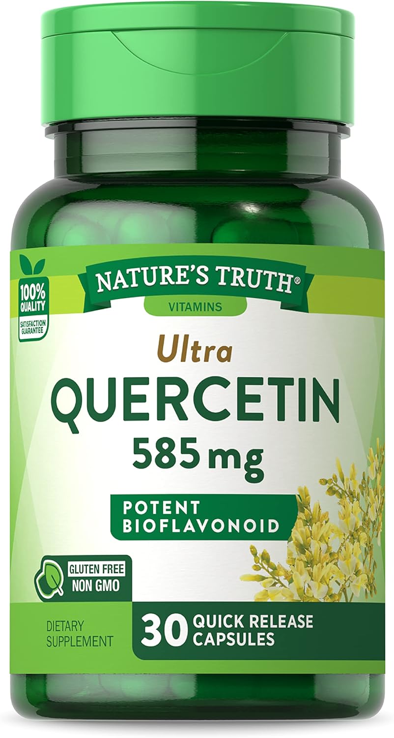 Nature'S Truth Quercetin | 585Mg | Potent Bioflavonoid | 30 Capsules | Non-Gmo & Gluten Free Supplement