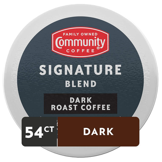 Community Coffee Signature Blend 54 Count Coffee Pods, Dark Roast, Compatible with Keurig 2.0 K-Cup Brewers, 54 Count (Pack of 1)