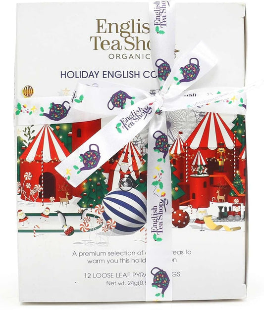 English Tea Shop Organic Holiday White Prism - 12 Pyramid Tea Bags - 4 Different Flavours., 24 G U060802
