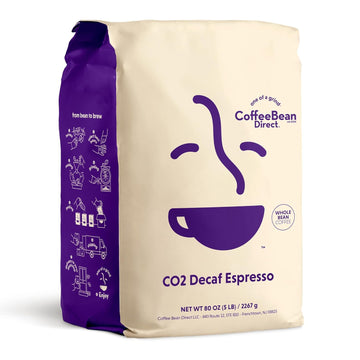 Coffee Bean Direct Co2 Espresso, Whole Bean Coffee, Dark Roast, 5 Pound Bag (Pack Of 1)