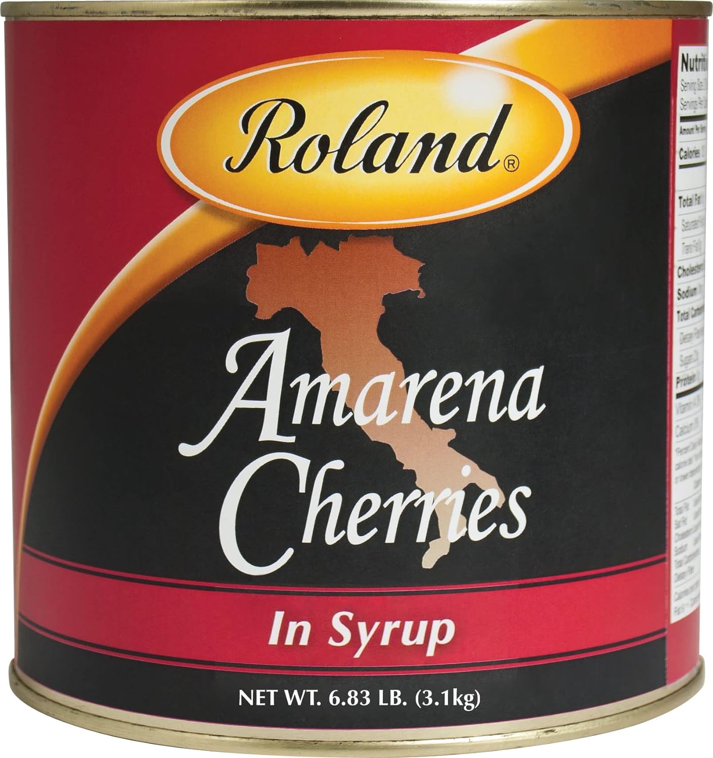 Roland Foods Amarena Cherries, In Syrup, Specialty Imported Food, 6.83 LB Can