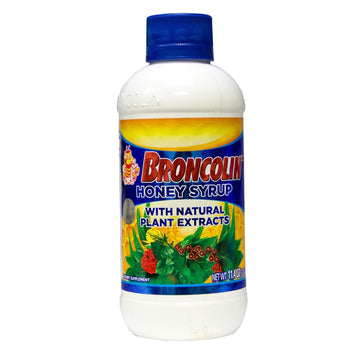 Broncolin Honey Syrup With Natural Plant Extracts, Helps Relieve Cough, 11.4 Oz, Bottle