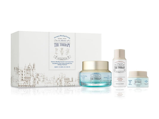 THE FACE SHOP The Therapy Moisture Blending Formula Cream Special Set | Anti-Aging,Anti-Dryness Effects & Intense Hydration from A Balanced Formula Of Water & Oil | Korean Skincare Set,K-Beauty : Beauty & Personal Care