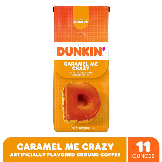Dunkin' Caramel Me Crazy Flavored Ground Coffee, 11 Ounce (Pack of 1)