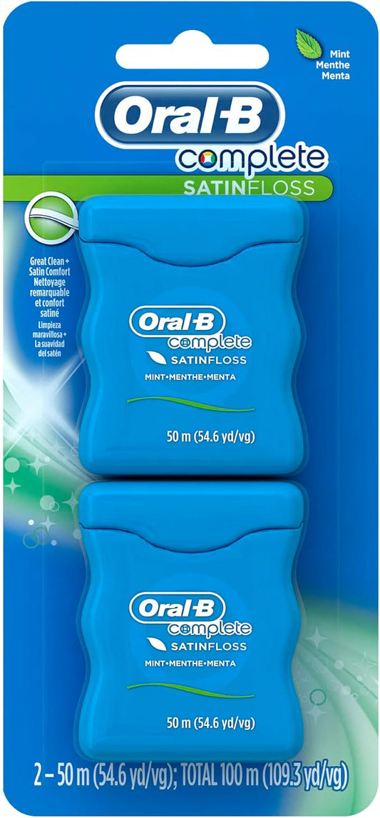 Oral-B Complete Mint Satinfloss, Comfort Grip, Value 2 Pack (50M Each)