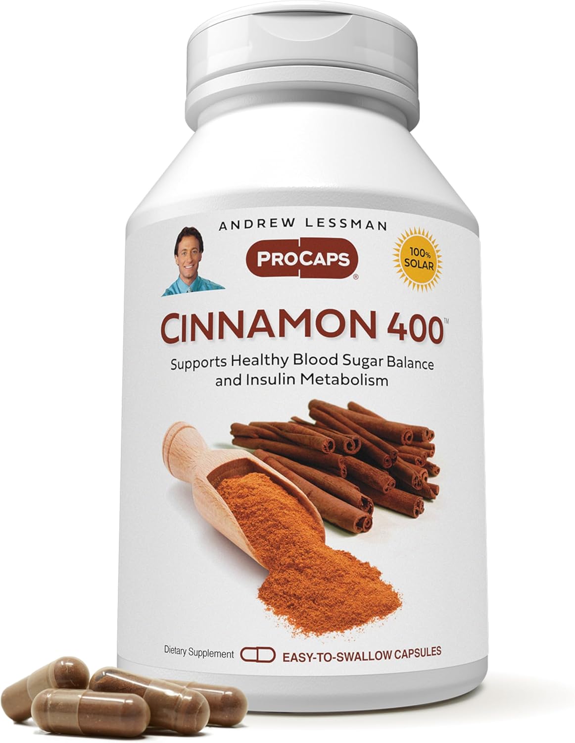 Andrew Lessman Cinnamon 400Mg - 60 Capsules - High Potency, Standardized Extract. No Additives. Small Easy To Swallow Capsules